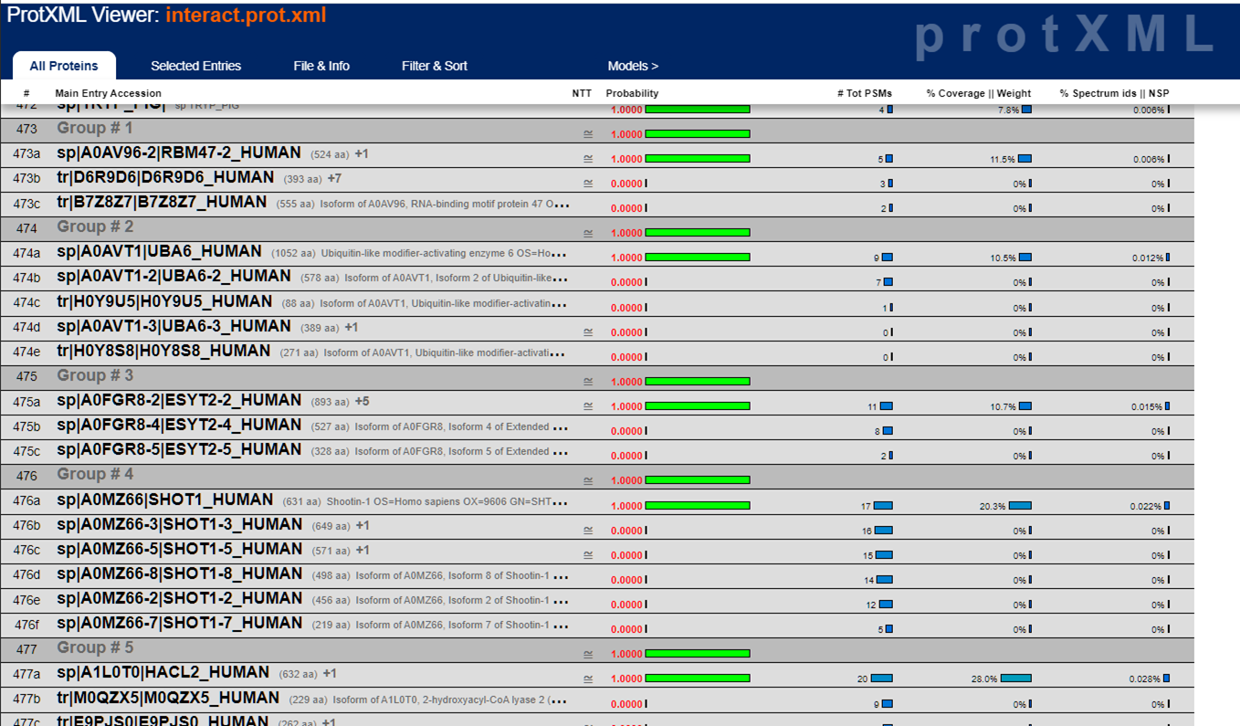 protXML view